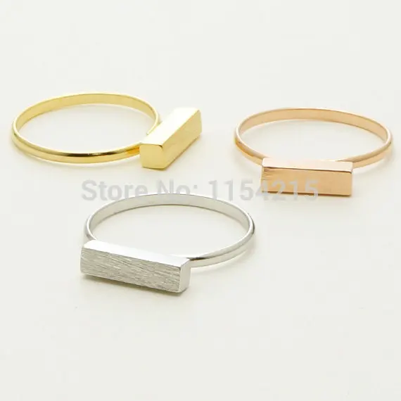 

Cube Long Bar Rings For Women Classic Jewelry Geometric Ring for Feminino Dropshipping