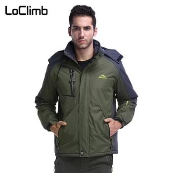

LoClimb Plus Size L-8XL Brand Outdoor Hiking Jacket Men Waterproof Fleece Lining Ski Coats Camping Trekking Windbreaker,AM196