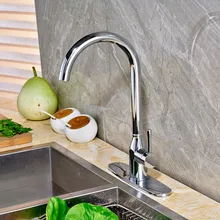 Высококачественная Кухня Раковина Смеситель Кран с Отверстие Крышки Хромированной Отделкой На Бортике