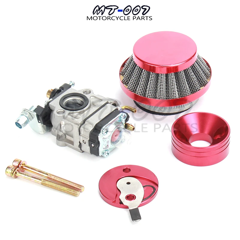

pink Carburetor Kit Carb Air Filter Stack For 47cc 49cc Mini ATV Dirt Pocket Bike