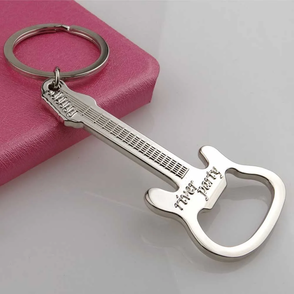 2018 Gift Zinc Alloy beer guitar bottle opener bottle opener keychain