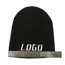 10 шт. Лыжная Шапка бини с вышивкой LogoWinter Beanie Мужская шапка Skullies с буквенным принтом на заказ Мужская зимняя одноцветная шапка