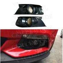 In Fibra di carbonio Anteriore Paraurti Posteriore Lampada Della Nebbia Foglight Copertura Decorazione Assetto Cornice per Ford Mustang 2015 2016 2017 2018