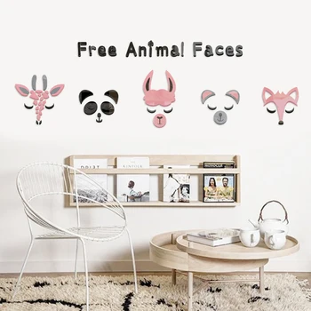 

Animal facial makeup 3D acrylic wall cartoon children's room decorative wall and child's kindergarten wall decorations