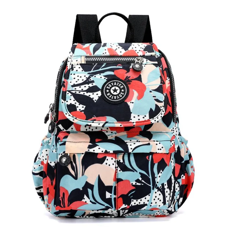 

Women School Bags Waterproof Nylon Backpack Mochila Escolar Travel Bag Printing Rucksack Students Large Capacity Bookbags