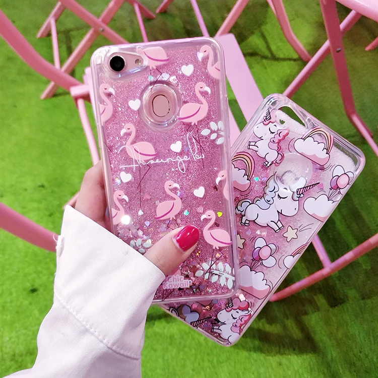 

Girls Glitter Dynamic Liquid Quicksand Case for OPPO F5 Case Soft Silicone Transparent Back Cover for OPPO A73 A79 A83 R15 Case