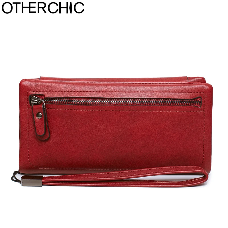 OTHERCHIC Large Capacity Long Trifold Wallets Women Purses Card Holder