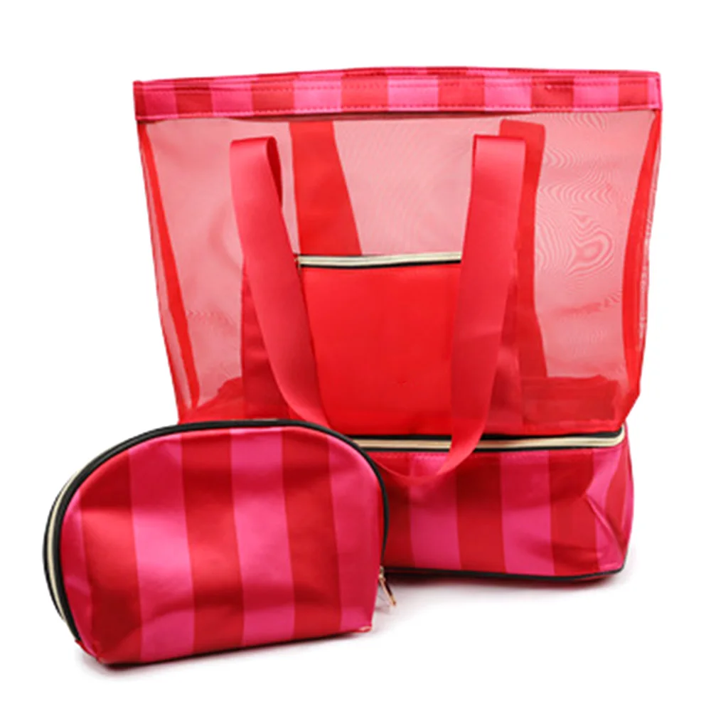34*15,5*40 см спортивные сетчатые сумки Сумки для плавания сумки влажный и сухой купальник дорожный переносной бассейн пляжная сумка - Цвет: Красный