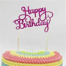 1 шт. кекс торт Топпер Декор с днем рождения флажки для торта украшения для торта двойные палочки для семьи день рождения приспособление для выпечки