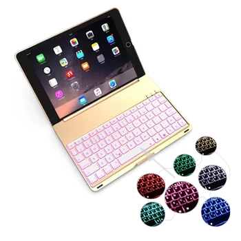 

High Quality 7 Colors Backlit Light Aluminum Alloy Wireless Bluetooth Keyboard Case Cover for iPad 9.7 New 2017 A1822 A1823