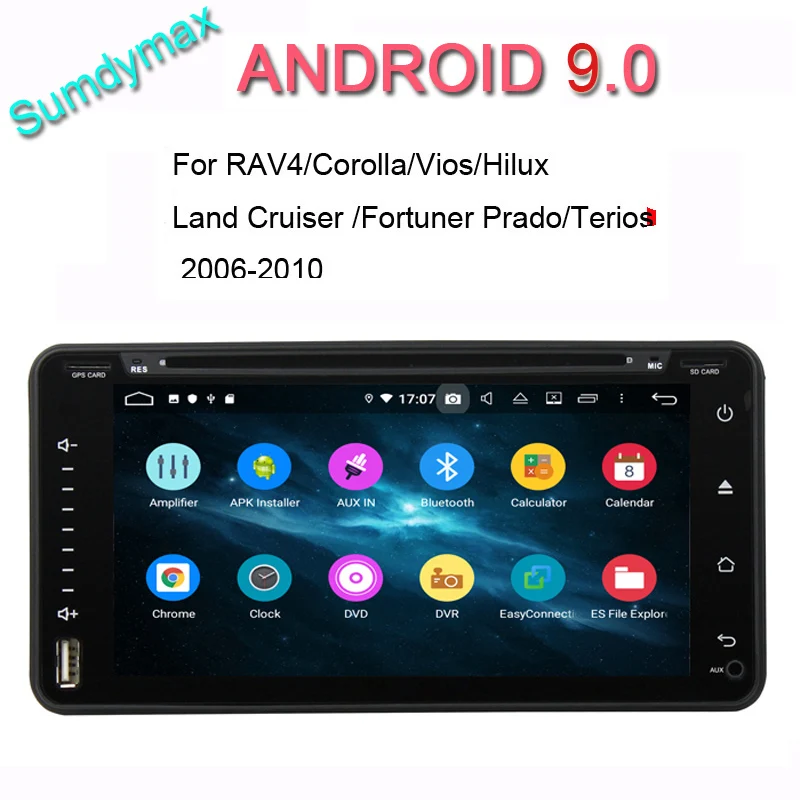 

100*200 two din android 9.0 car dvd player for toyota universal corolla RAV4 Vios Hilux Land Cruiser Fortuner Prado Terios radio