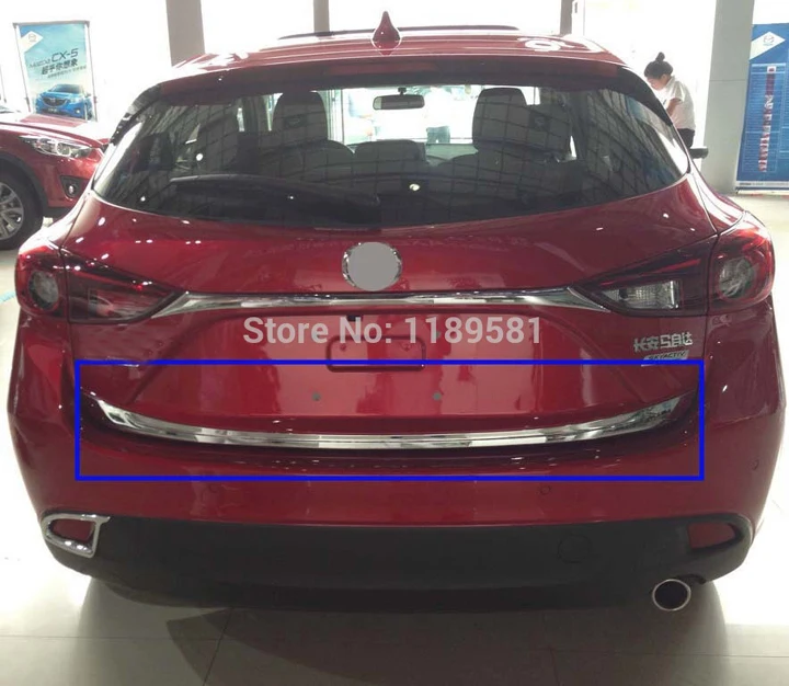 

For Mazda 3 M3 Axela hatchback(5DR) 2014 2015 2016 ABS Chrome Rear Trunk Lid Cover Trim ! Car Accessories Stickers