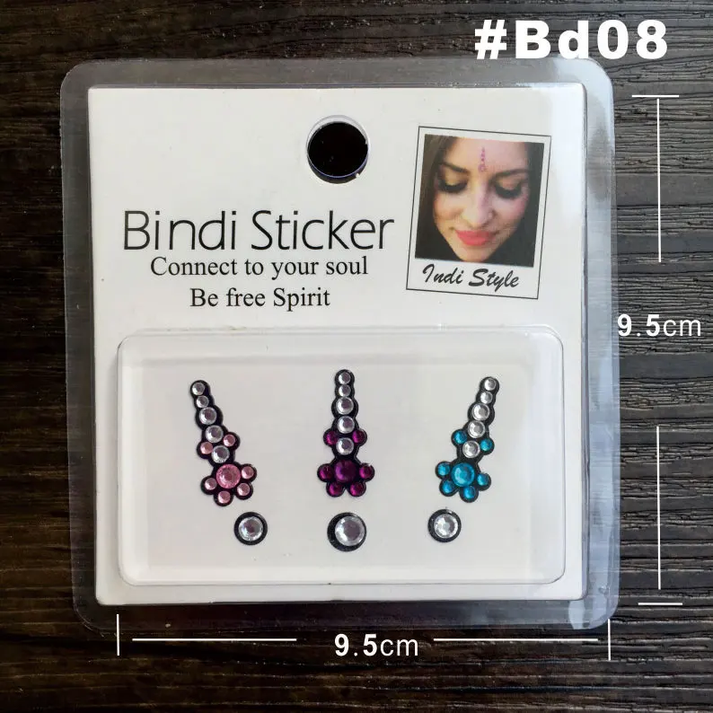 

Colorful Rhinestone Bindi Sticker Handpicked Hippie Style forehead decoration