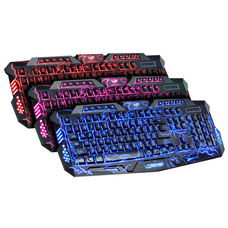 

114 Keys LED Backlit Keyboard Crack Gaming Keyboard Backlight USB Wired Gamer Keyboard Waterproof Desktop Game Computer Keyboard