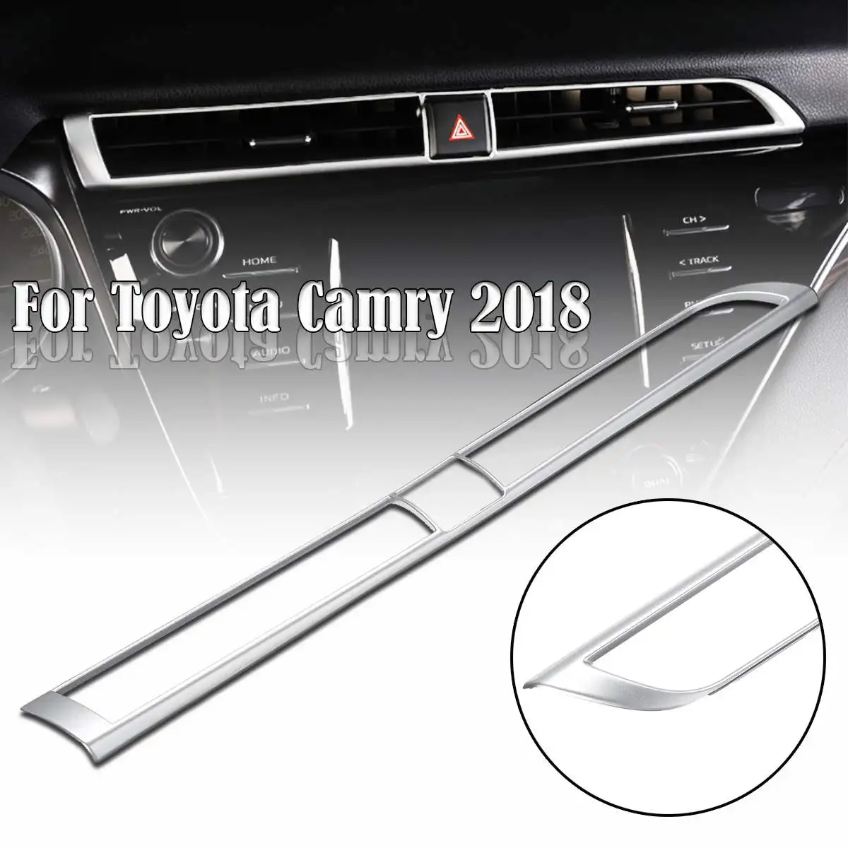 

Auto Central Control Outlet Air Vent Cover for Toyota for Camry 2018 Silver-chrome Auto Interior Stickers Air Vent Trim Cover