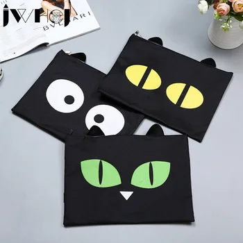 

1pcs Creative black expression Multifunction Oxford cloth Zipper document envelope data Case School Supplies stationery