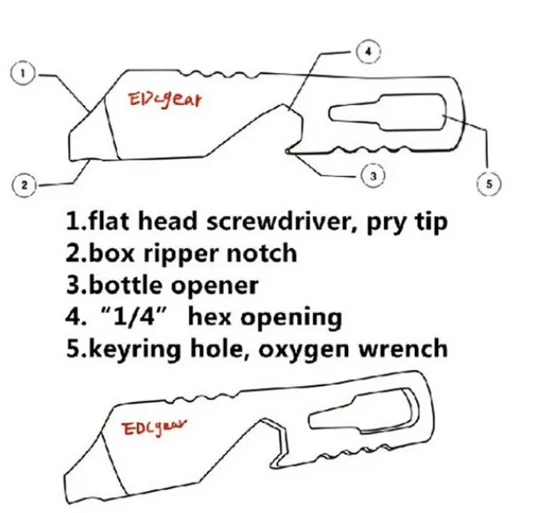 EDCGEAR мини многофункциональный инструмент карманный edc-инструмент Pry Бар Отвертка-открывашка на открытом воздухе