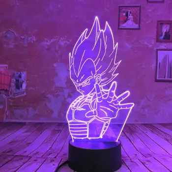 

Dragon ball Fans Gifts Vegeta Night Light 3D Table Lamp 7 Color Toys Bed Room Decor Birthday Gifts for Boys Xmas Decoration Lamp