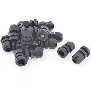 20 Pcs Waterproof PG9 Plastic Cable Glands Fasteners Black