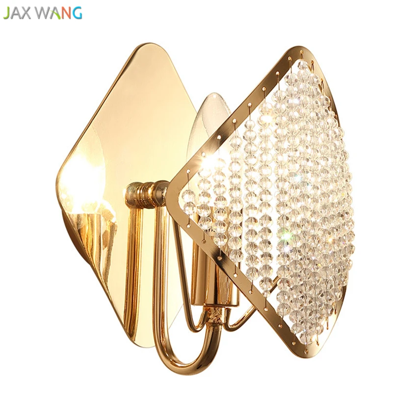 Post modern Luxury Gold Wall Lamp Crystal Wall Lights for Living Room