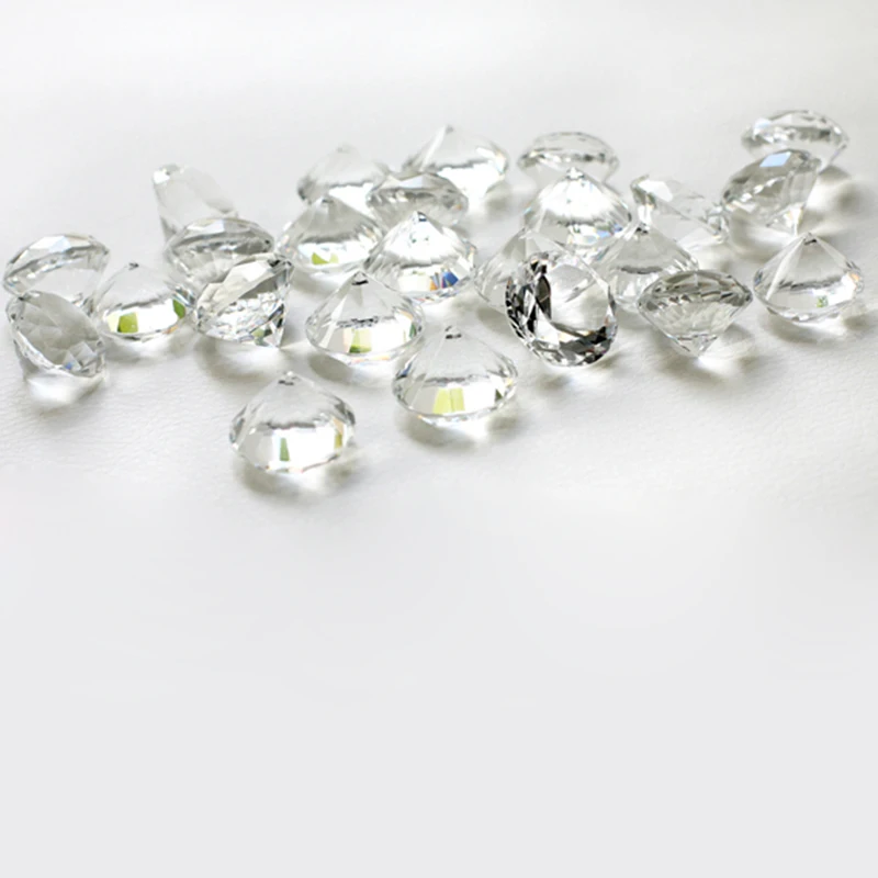 100PCS/LOT 20MM Clear Stone Glass Diamond Small Crystal Gem Diamond Confetti for Wedding Table Decoration