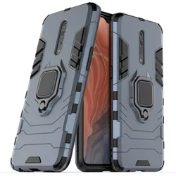 Luxury Ring Stand Armor Shockproof Case for 6.4 Smartphones by OPPO (Navy)