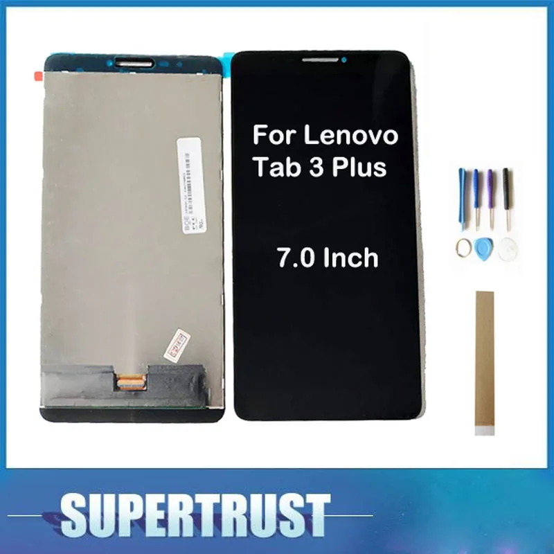 7," для lenovo Tab 3 Plus 7703X TB-7703X ZA1K0070RU ЖК-дисплей и сенсорный экран Замена черно-белого цвета с комплектом