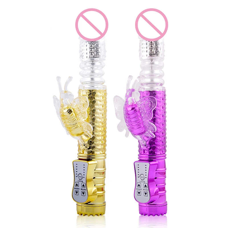  Rechargeable 36 Modes Rotating Thrusting Rabbit Vibrator Butterfly Clitoris Stimulator G Spot Dildo Vibrator, Sex Toys for Woman 