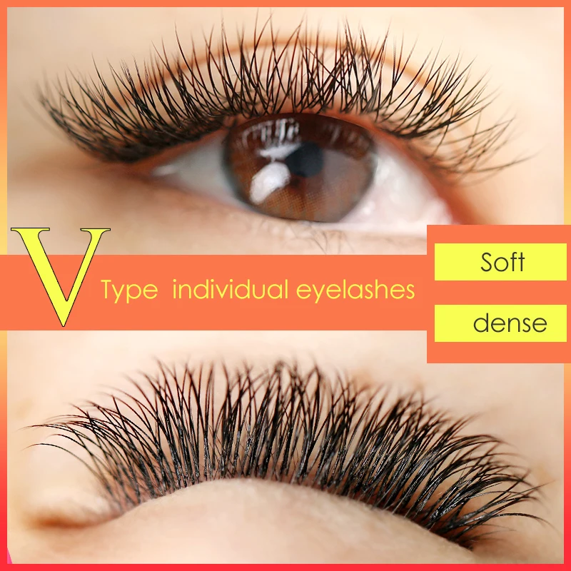 

v type individual eyelashes Big v eyelash bloom in a second Double tips naturally super soft real mink cilia premade volume fans