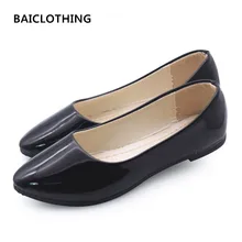 Baiclothing один размер меньше Женские повседневные однотонные офисные туфли на плоской подошве Женская обувь женские милые повседневные искусственная кожа разноцветная обувь