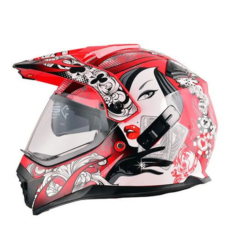 moto cicleta moto cross casco casque capacete moto rcycle шлем внедорожный moto cross mx шлем имеет двойные козырьки - Цвет: 1