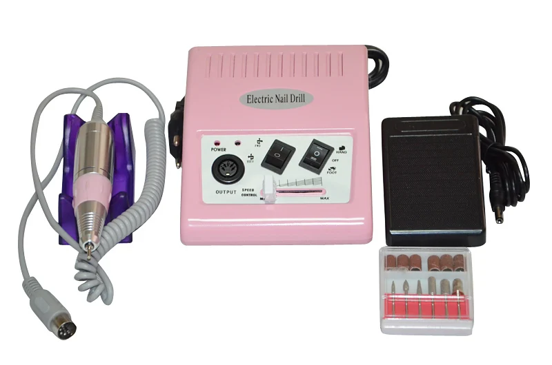 

Free Shipping Pink 30000 RPM Pro Electric Art Nail Drill File Improved Overheat Vibration Manicure Set EU /US Plug kit