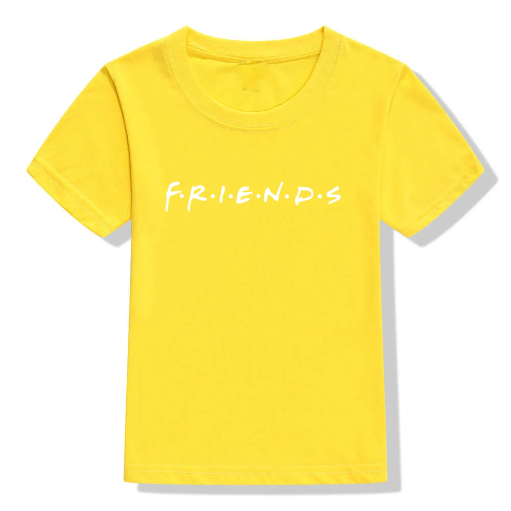Детские топы «Друзья», Детские футболки, Новое поступление, модная футболка с короткими рукавами и надписью для мальчиков и девочек, летняя футболка, повседневная одежда