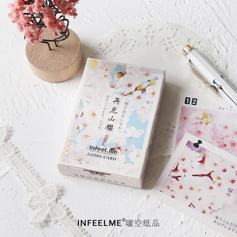

28pcs\ goodbye sakura LOMO card creative DIY retro cute birthday blank message card mini postcard student office stationery