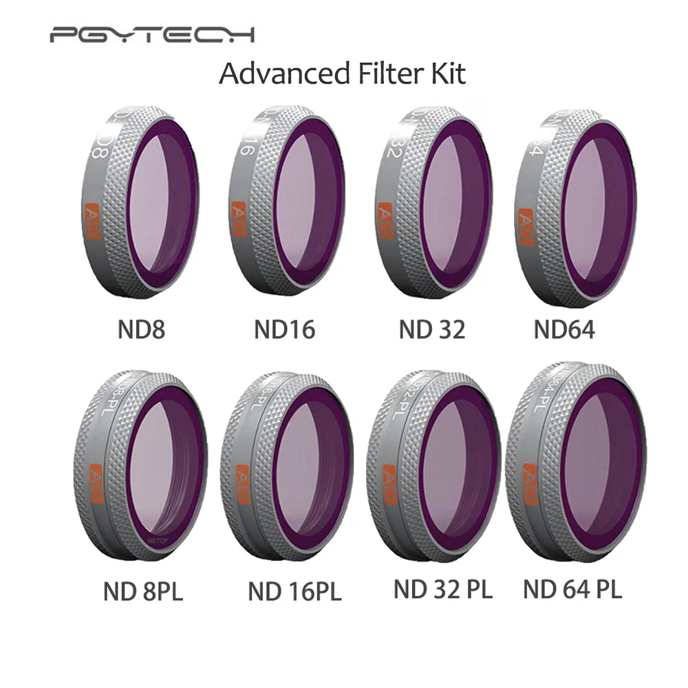 PGYTECH DJI Мавик 2 зум усовершенствованный фильтр комплект ND8/ND16/ND32/ND64 набор фильтров
