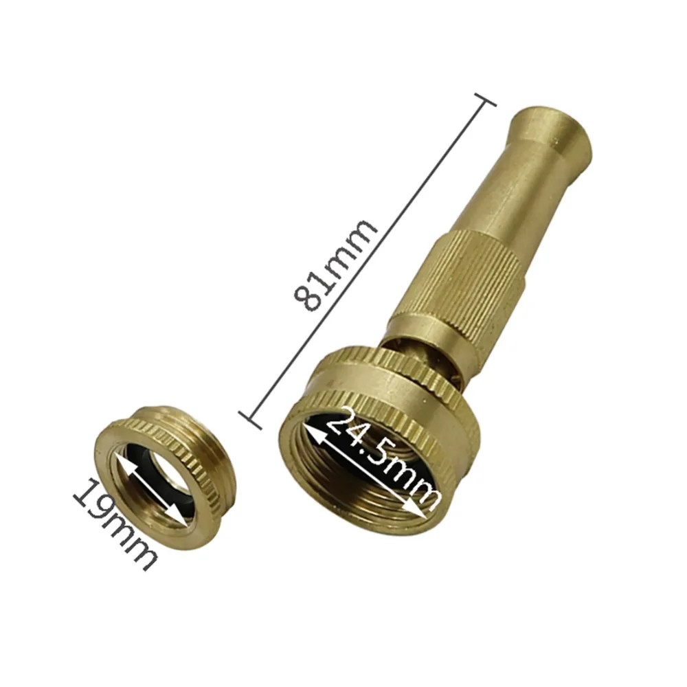 Латунный пистолет-распылитель с 3/", 1/2" до 3/" с внутренней резьбой, регулируемый водяной пистолет для мытья автомобиля, полива сада, газона, распылитель, 1 шт