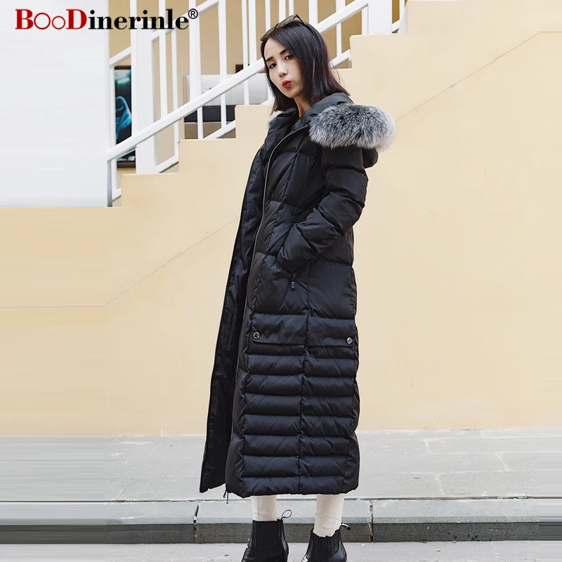 2018 Col Manteau Fourrure Renard Femelle Canard Veste X D'hiver Duvet long Épaississent Pour Outwaer Yr163 Blanc Femmes Capuchon Black À De Chaud Parka red pxnqnAtw4