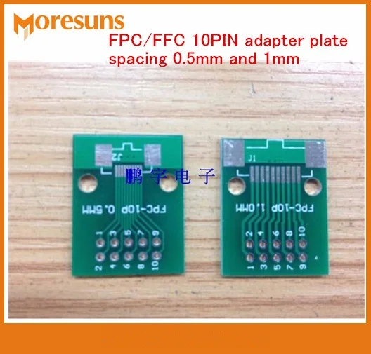 FPC10p pinboard FFC turn 2.54mm DIP TFT LCD socket 1mm 0.5mm spacing double-sided adapter plate_