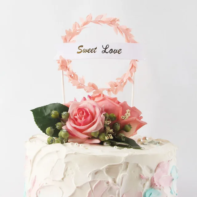 INS Style Cake Topper Happy birthday sweet love Wedding Cake Decorations Birthday Cake Cupcake Topper birthday party supplies BT01