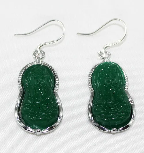

Chines Style Jade With Buddha Earring ER00086 5.29