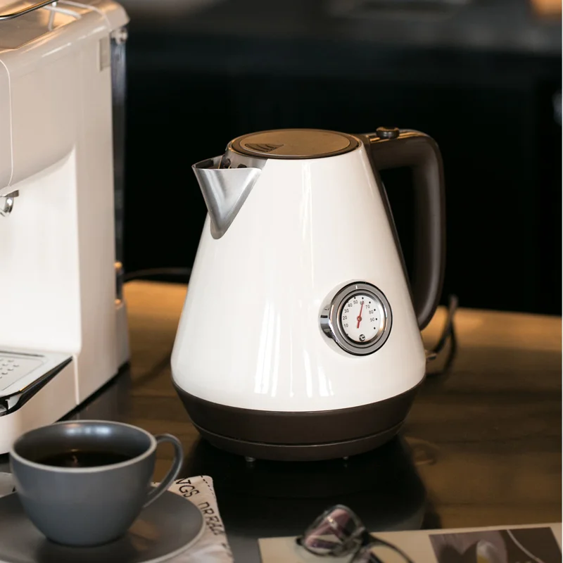 

YEATION Home 1.7L Retro Electric Kettle With Water Temperature Meter 1800W Household 220V Quick Heating