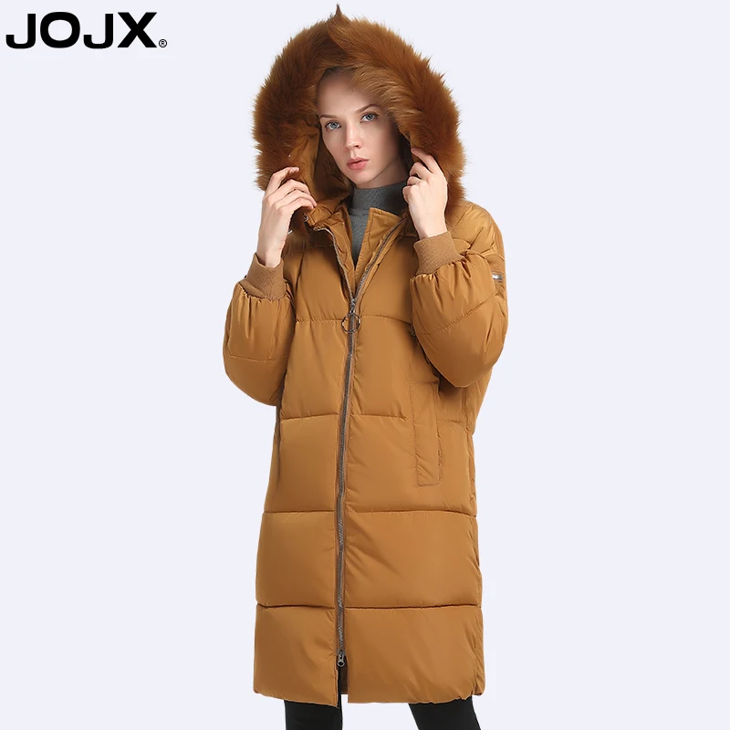 JOJX 2019 зимняя куртка Для женщин длинный теплый меховой воротник с капюшоном