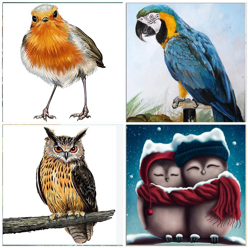 

5D Diamond Painting Cartoon Bird Round Drill Embroidery 3D DIY Animal Home Decoration Mosaic Crystal Cross Stitch Handmade Gifts