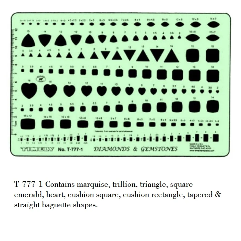 Бриллианты шаблон для рисования драгоценных камней шаблон для ювелирных изделий дизайнеров T-777-1 и T-777-2