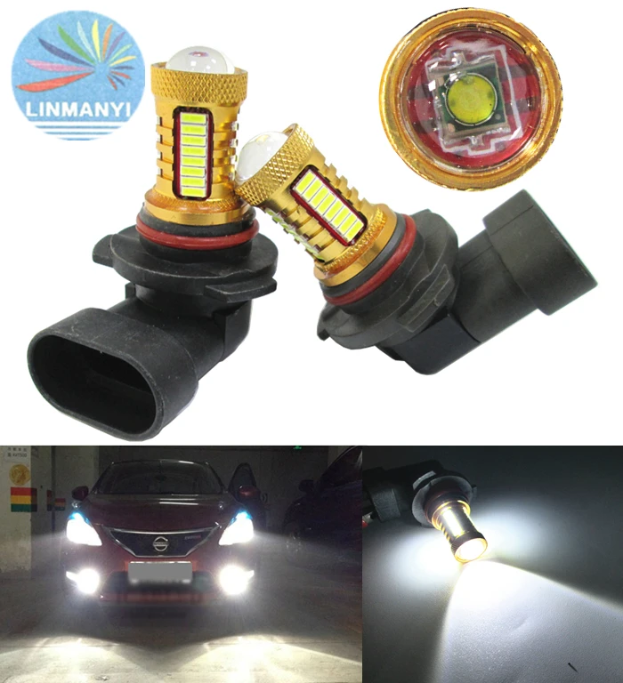 2 шт. Противотуманные фары HB3/9005 HB4/9006 38 Вт 4014 32SMD + creechip 33led с линзой 12 в 6000K белые