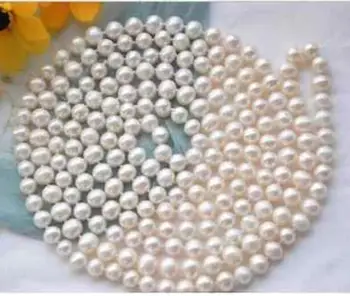 

classic 9-10 mm round white pearl necklace 48"