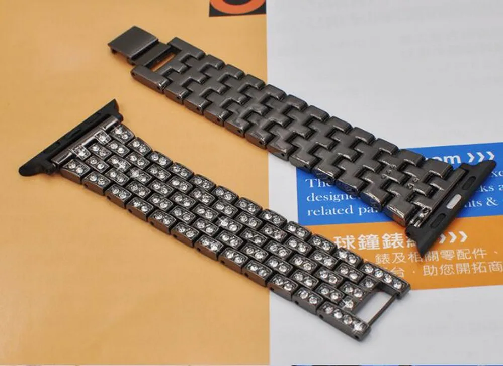 Neway Алмазный металлический ремешок из нержавеющей стали для Apple Watch Series 4 3 2 1 iWatch 40