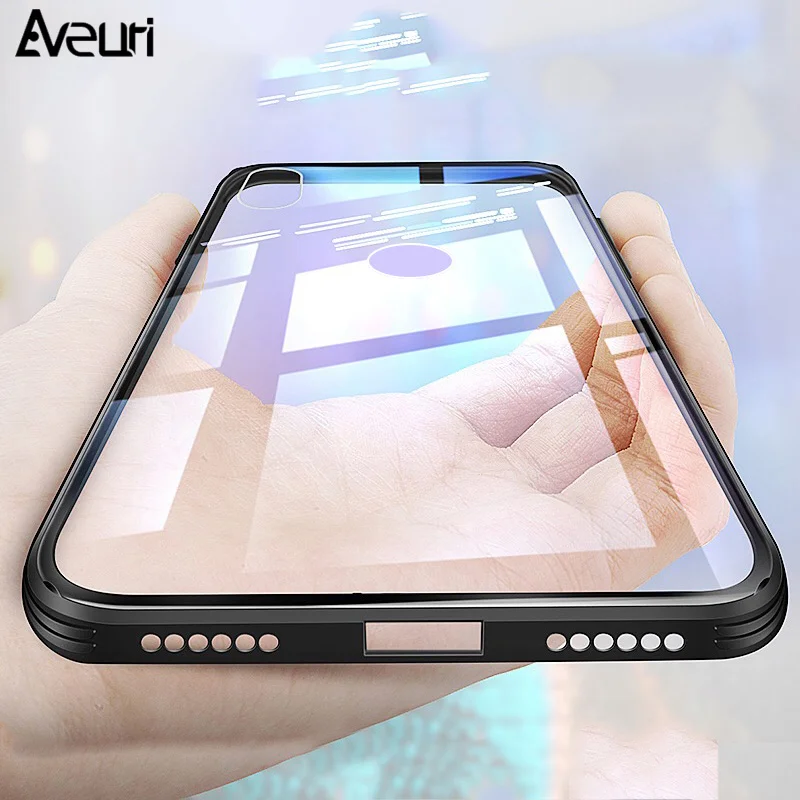 Aveuri 9H Tempered Glass Case For Xiaomi Mi 9 8 Mi9 Mi8 8 SE 9 SE Coque Luxury Transparent Cover Phone Case For Xiaomi Mi 8 9 SE