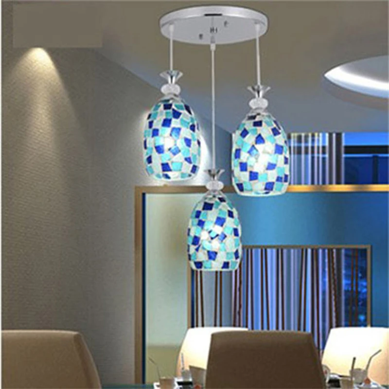 

Mediterranean pendant lamp American mosaic restaurant pendant lights garden living room modern lamp bedroom study led lamp DF104