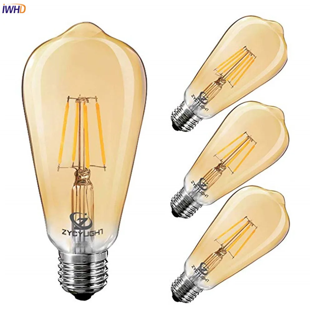 IWHD St64 Светодиодная лампа Эдисона E27 220V 4W промышленный Декор ампула винтажная